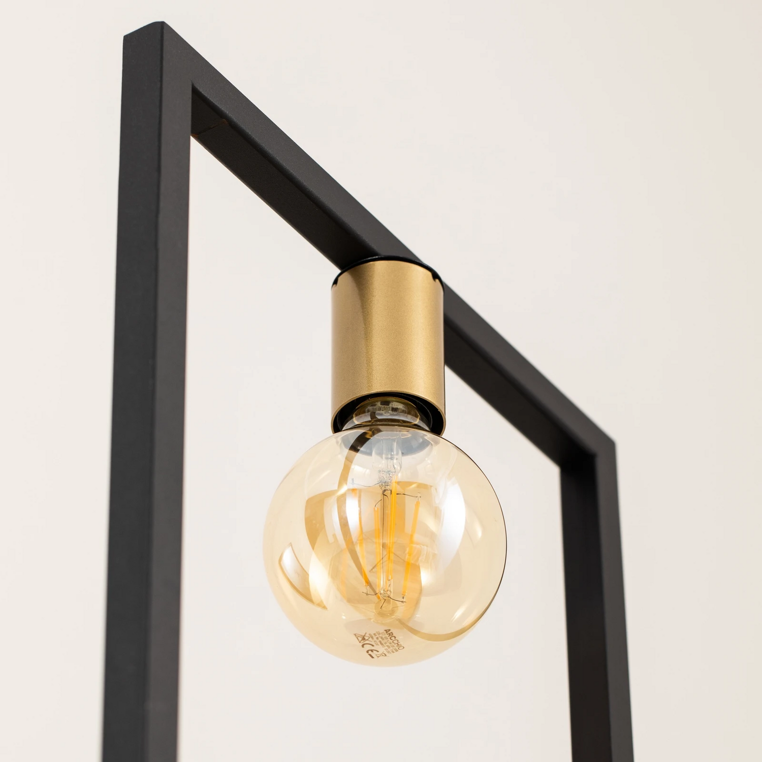 Stehleuchte Flores Stehlampe Standleuchte Leuchte 1 Flammig Schwarz/Gold Stahl B-Ware - 5907565953732