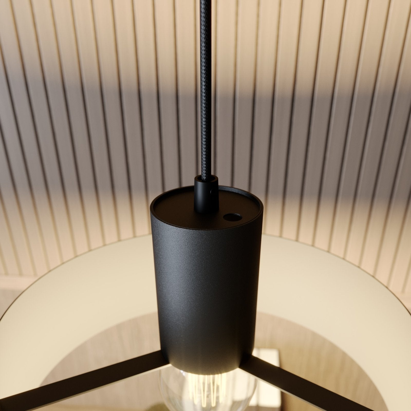 Hängeleuchte Lampe Leuchte Hängelampe Deckenlampe Rif aus Metall schwarz Ø 25 cm - 5902335263974