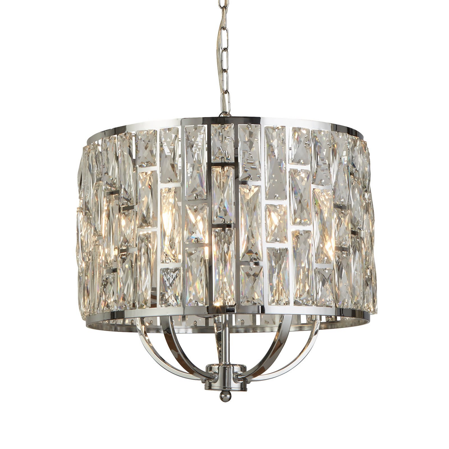 Searchlight Hängeleuchte Bijou Mit Kristallglasschirm ø 44 Cm Chrom Schirm Lampe B-Ware - 5053423159393