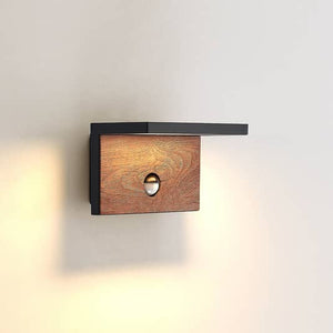 B-Ware Lucande Außenwandleuchte Wandlampe LED Bewegungsmelder dunkelgrau holz