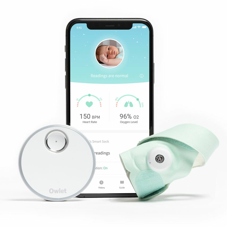 Owlet Smart Sock 3 Kindersocke Babysocke Herzfrequenz Und Sauerstoff Sensor Mint B-Ware