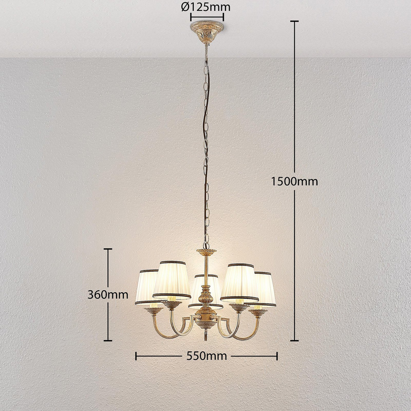 Lindby Lumiel Kronleuchter Fünfflammig Lampe Leuchte Deckenleuchte Deckenlamp915 B-Ware