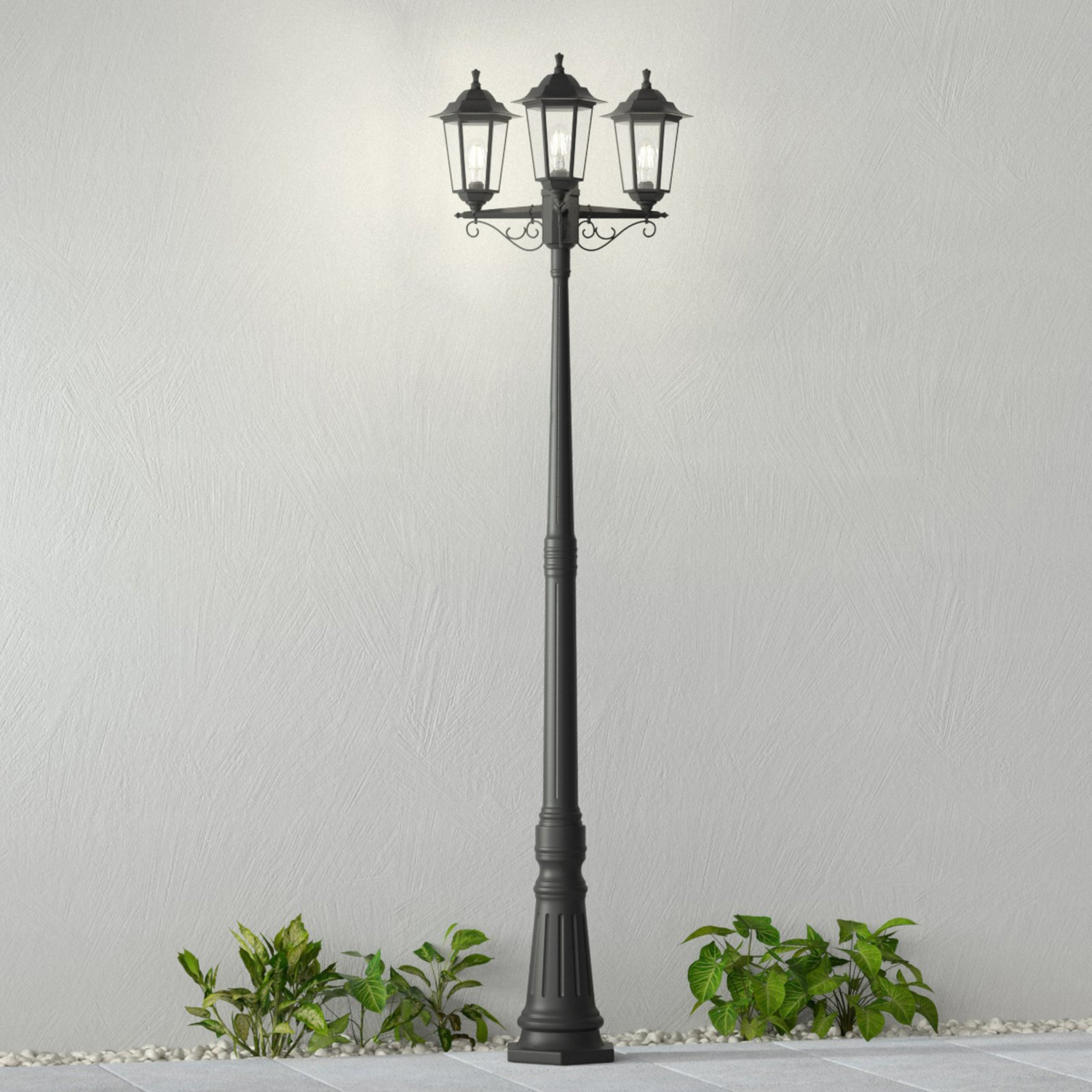 Lindby Nane Mastleuchte Gartenleuchte Laterne Gartenlaterne Gartenlampe Schwarz B-Ware