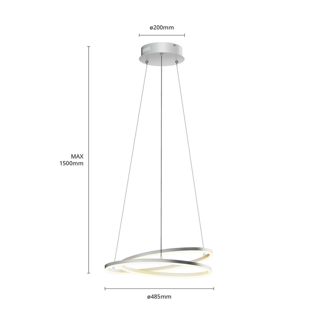Lindby Davian LED-Hängeleuchte Hängeleuchte Deckenlampe Lampe 37W dimmbar nickel
