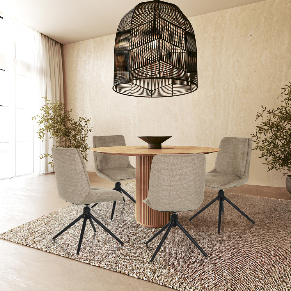 hjh LIVING Dining Stuhl TARVISO I Esszimmerstuhl Deko Stoff beige Polsterstühle - 4064323045144