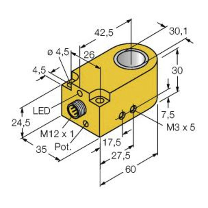 Turck Induktiver Sensor PNP Schließer BI30R-W30-DAP6X-H1141 Gerät Zubehör