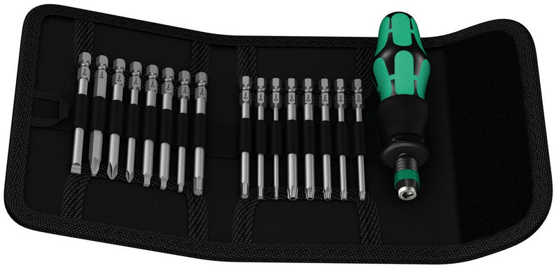 Wera Kraftform Kompakt 60 Bit Set 17teilig Schlitz Kreuzschlitz Schraubendreher B-Ware