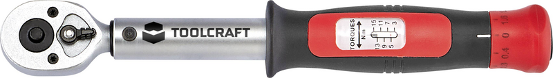 B-Ware Toolcraft Zug-Ringschlüssel 1/4" (6.3 mm) 3 - 15 Nm Chrom-Vanadium-Stahl