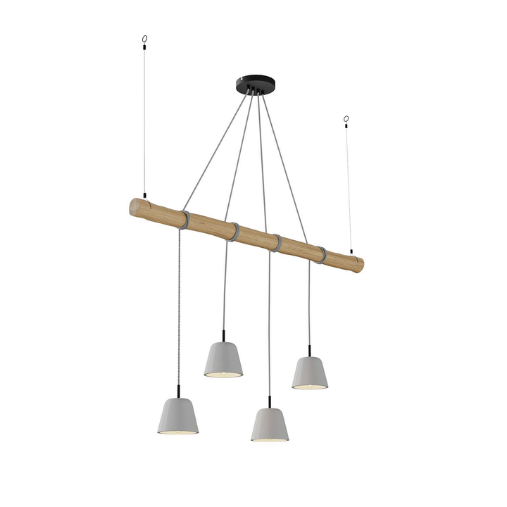 Lucande Asta Pendelleuchte Hängeleuchte Deckenlampe Lampe Leuchte Holz Grau 728 B-Ware - 4251096566321
