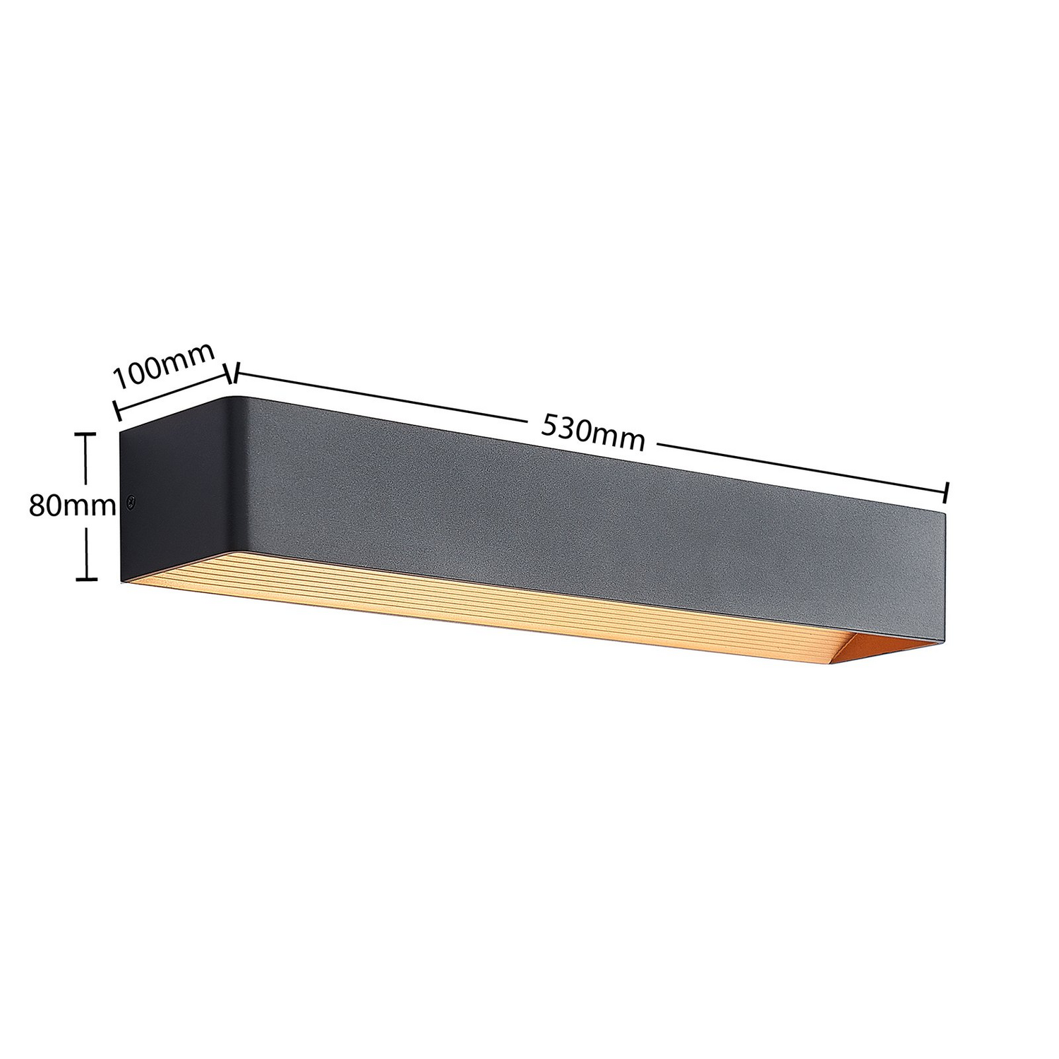 Applique murale LED Arcchio Karam, lampe murale, éclairage, lampe de couloir, 53 cm, noir