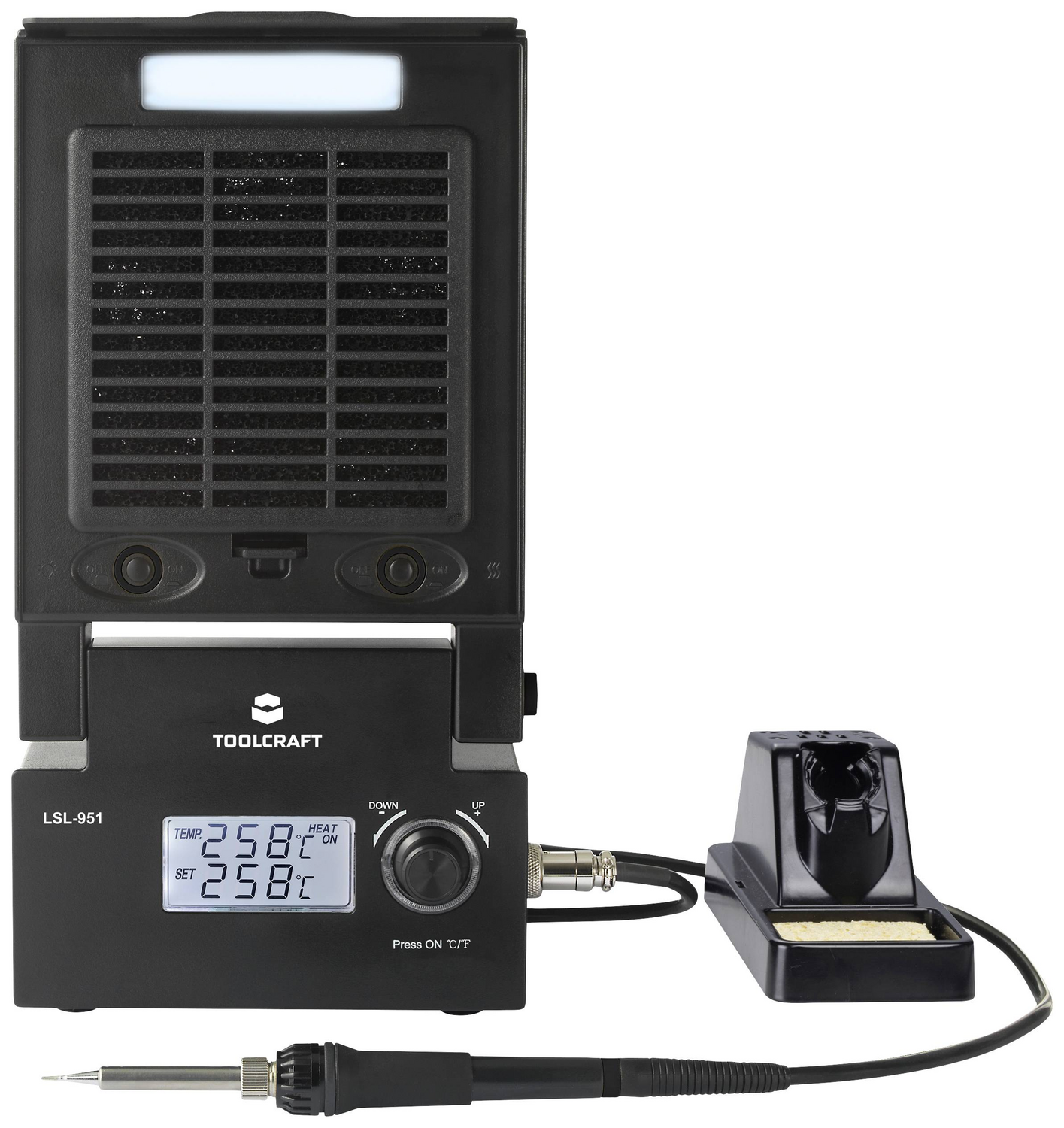 B-Ware Toolcraft Lötstation Entlötstation Lötkolben Löten Ablageständer Kolben Digital