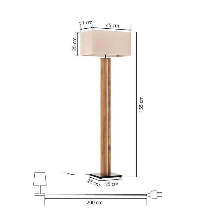 Euluna Stehlampe Elegance Stehleuchte Standleuchte Lampe Leuchte Dimmbar Beige   B-Ware - 5907642768464