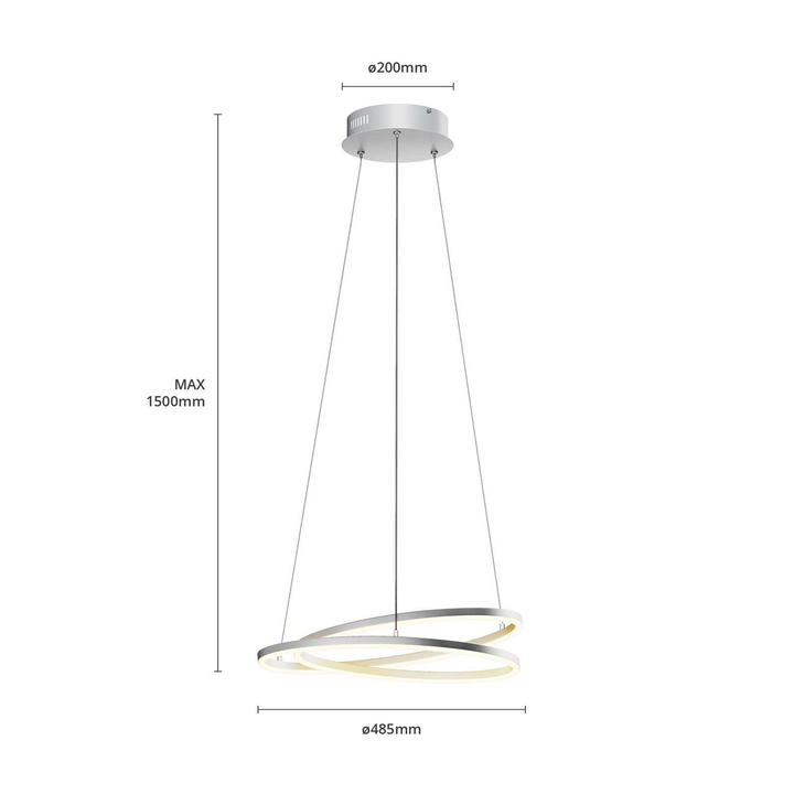 Lindby Davian Led Hängeleuchte Hängeleuchte Lampe Wohnzimmerlampe Dimmbar Nickel B-Ware