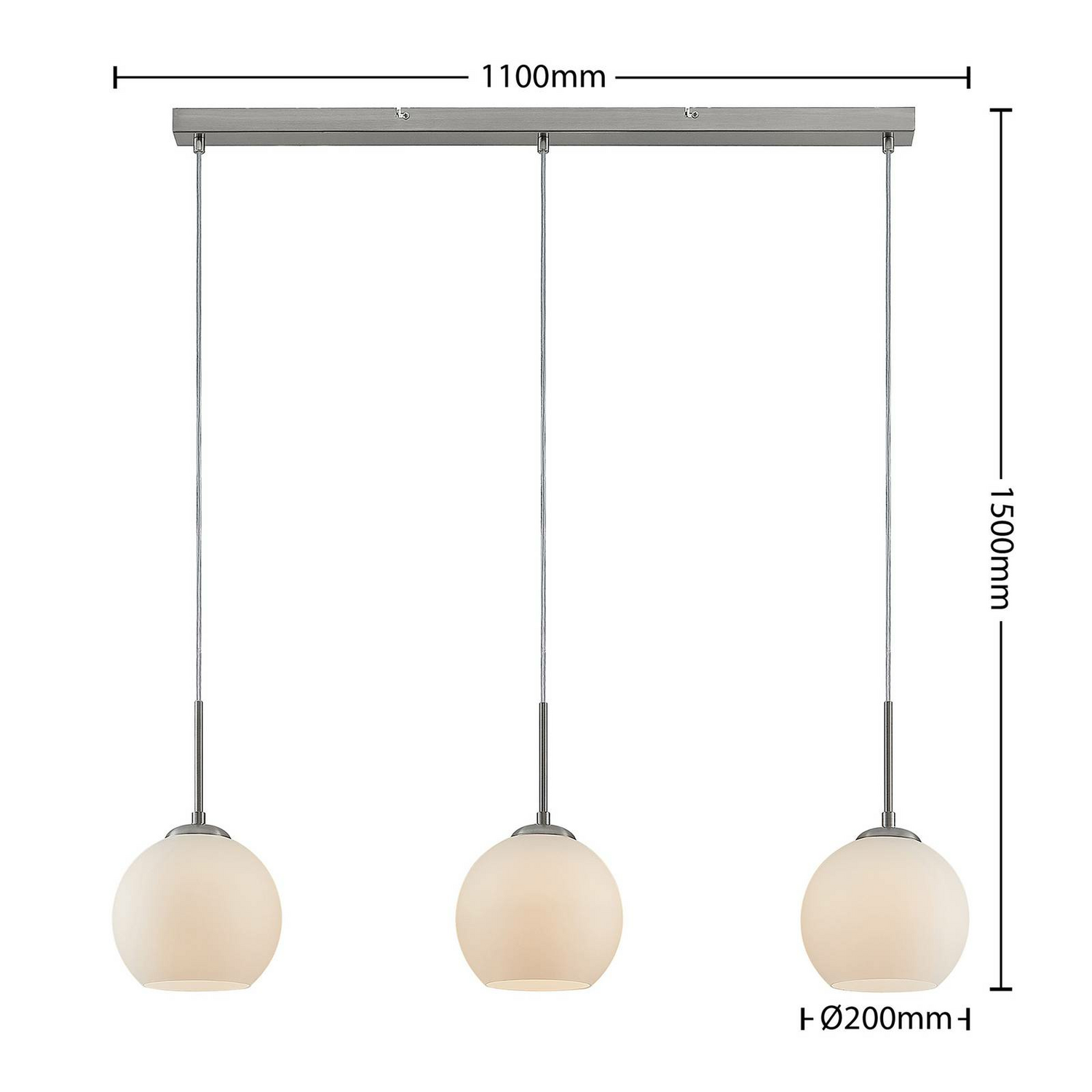 Suspension Lindby Sofian, lampe à trois ampoules, blanc 97 