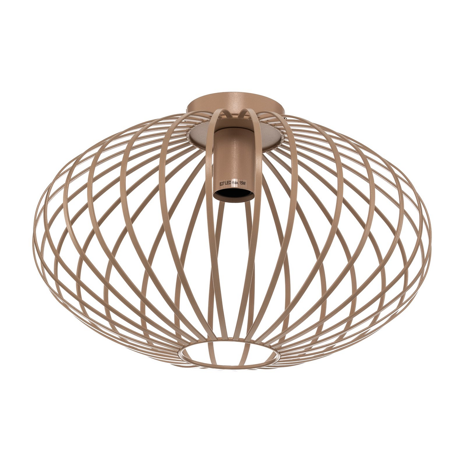 B-Ware Lindby Deckenleuchte Maivi Beige 40 Cm Eisen Käfig Deckenlampe Lampe Leuchte
