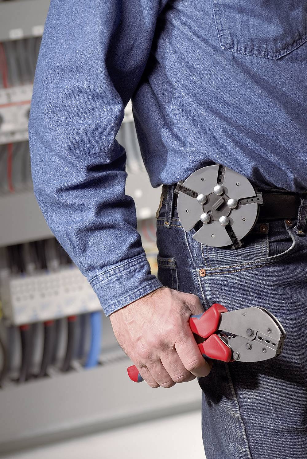 Knipex 97 33 01 Crimpzange Unisolierte Offene Steckverbinder Elektrostahl B-Ware