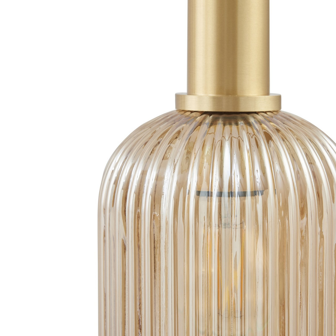 Lindby Hängeleuchte Doroteo Grün Amber Grau Glas Deckenlampe Hängelampe Lampe647 B-Ware