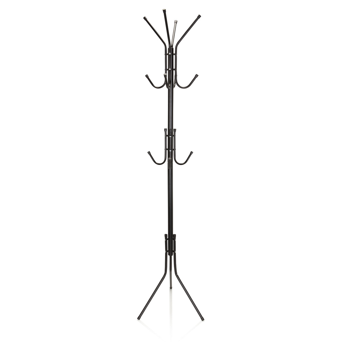 hjh OFFICE Garderobenständer Kleiderständer Garderobe schwarz Stahl 11 Haken - 4251084696856