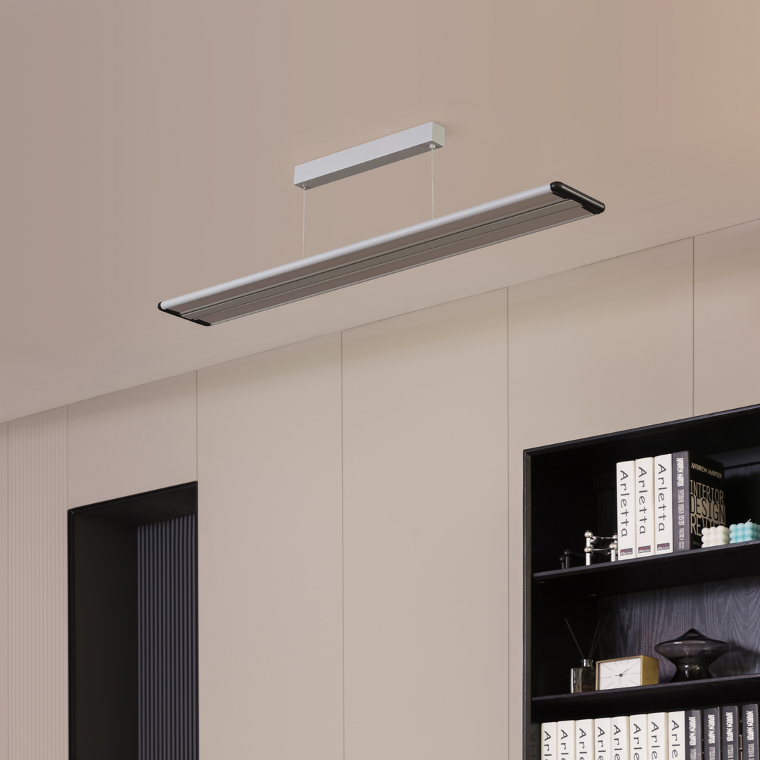 Prios LED-Hängeleuchte Zyair Leuchte silber Aluminium 5700lm dimmbar