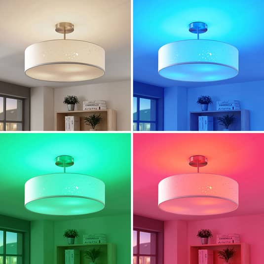 Lindby Smart LED-Deckenlampe Deckenlampe Lampe Leuchte Licht Alwine App Abst467
