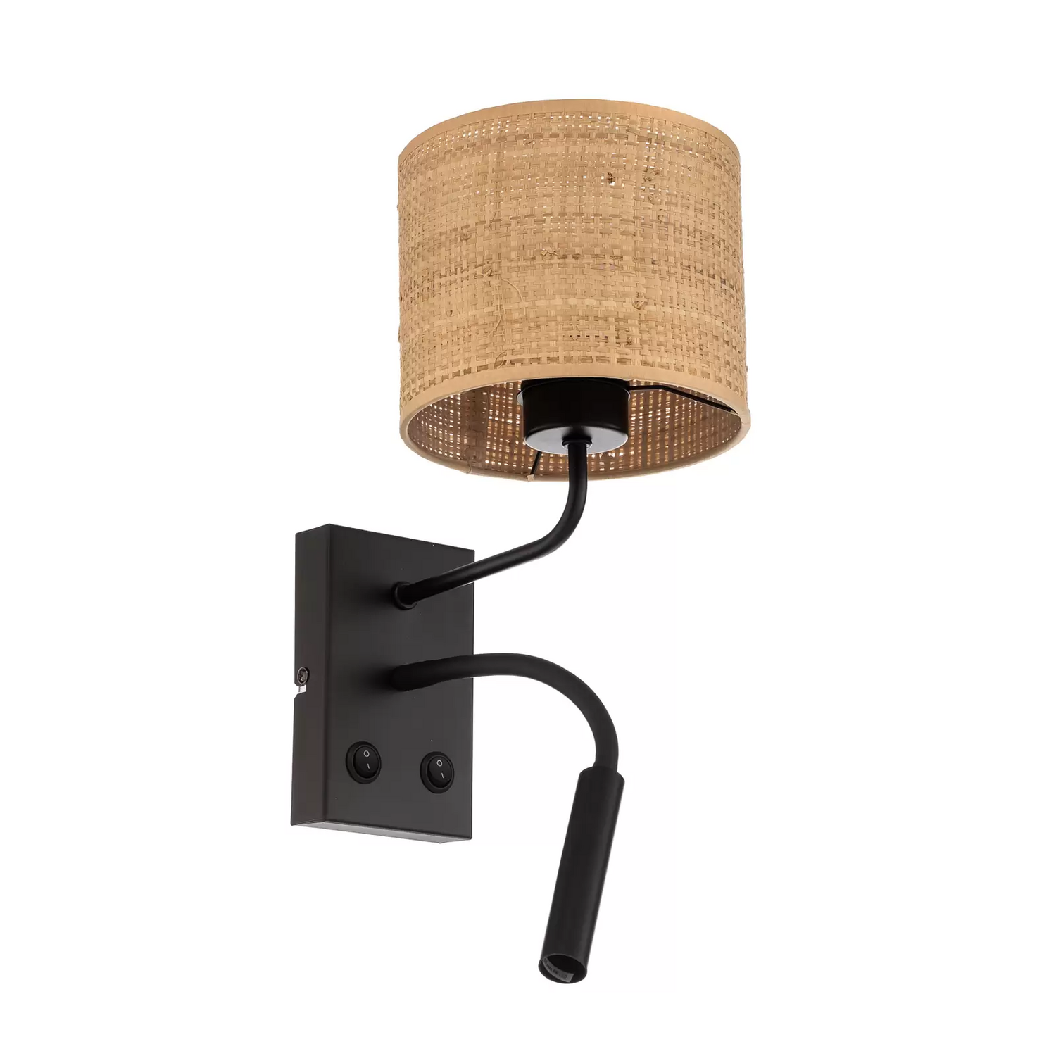 Luminex Wandleuchte Jovin 1 Flammig Mit Spot Wandlampe Lampe E27 Rattanschirm B-Ware - 5907565952742