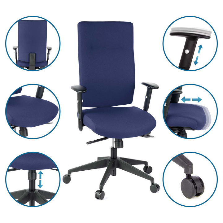 hjh OFFICE Bürostuhl Drehstuhl Stuhl PRO-TEC 300 Stoff dunkelblau Power-Office