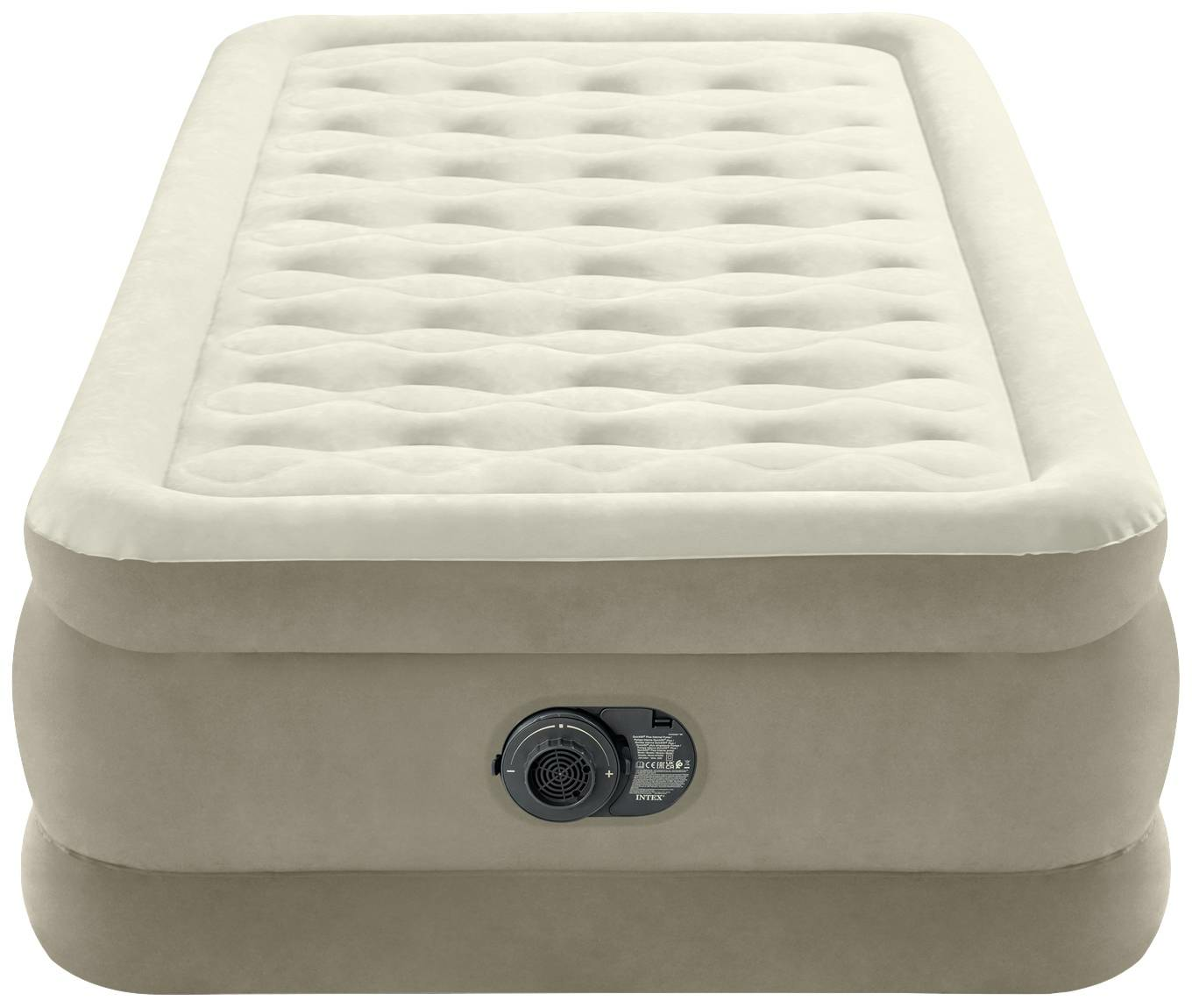 B-Ware Intex Luftbett Dura Beam Ultra Plush Twin Luftmatratze Luft Bett 220 V Braun Pumpe