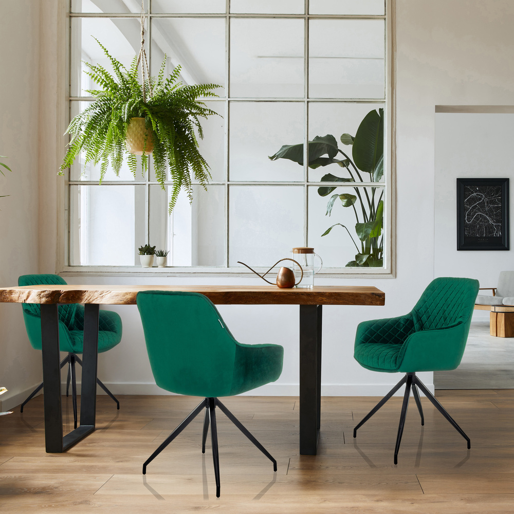 B-Ware Hjh Living Diningstuhl Schalenstuhl Esszimmerstuhl Samt Grün Gepolstert