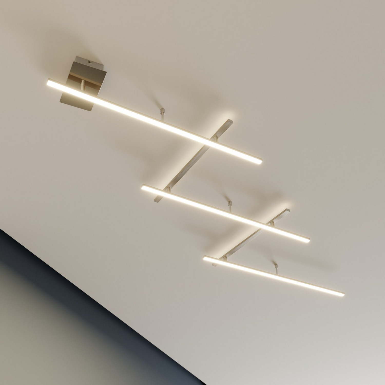 B-Ware Trio Lighting Led Deckenlampe Indira Hängelampe Lampe Leuchte Dimmbar 25 W Nickel