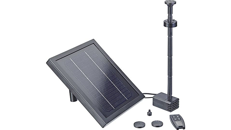 Pontec 43324 Solar-Pumpenset mit Beleuchtung mit Akkuspeicher 250l/h Solar Licht