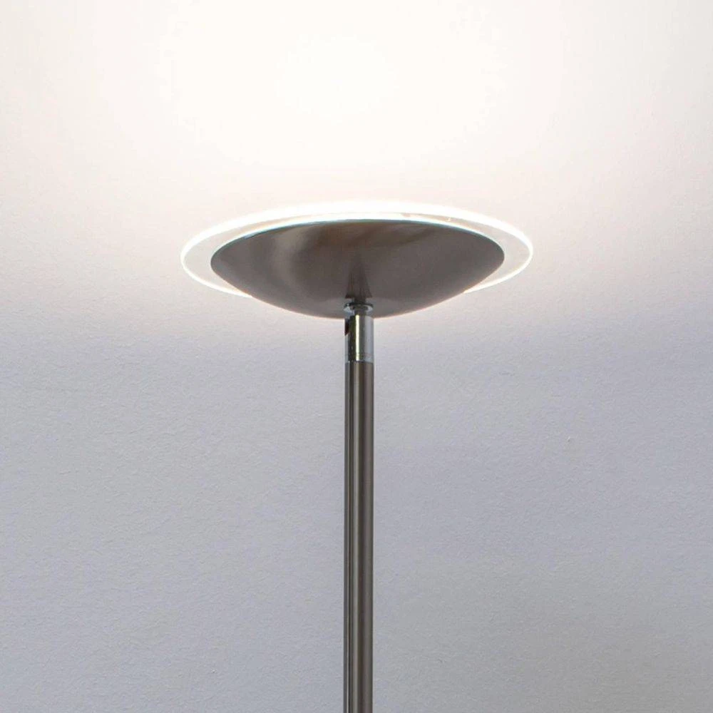 Plafonnier LED Lindby Malea, lampadaire, lampe, luminaire, nickel mat