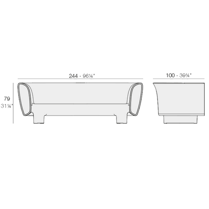 Vondom Bum Bum Sofa Sitzmöbel Led 244x100x79cm Weiß Leuchte Möbelstück B-Ware