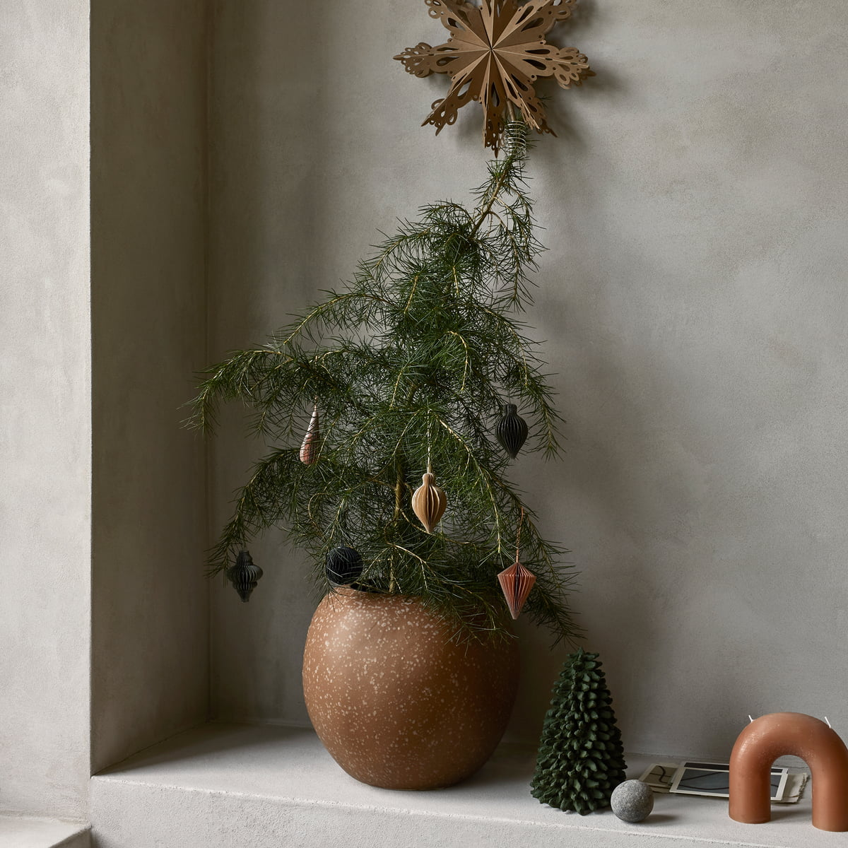 B-Ware Broste Copenhagen Christmas Mix Deko Anhänger ø 13 X H 13 Cm Indian Tan 15 Sets - 5710688203154