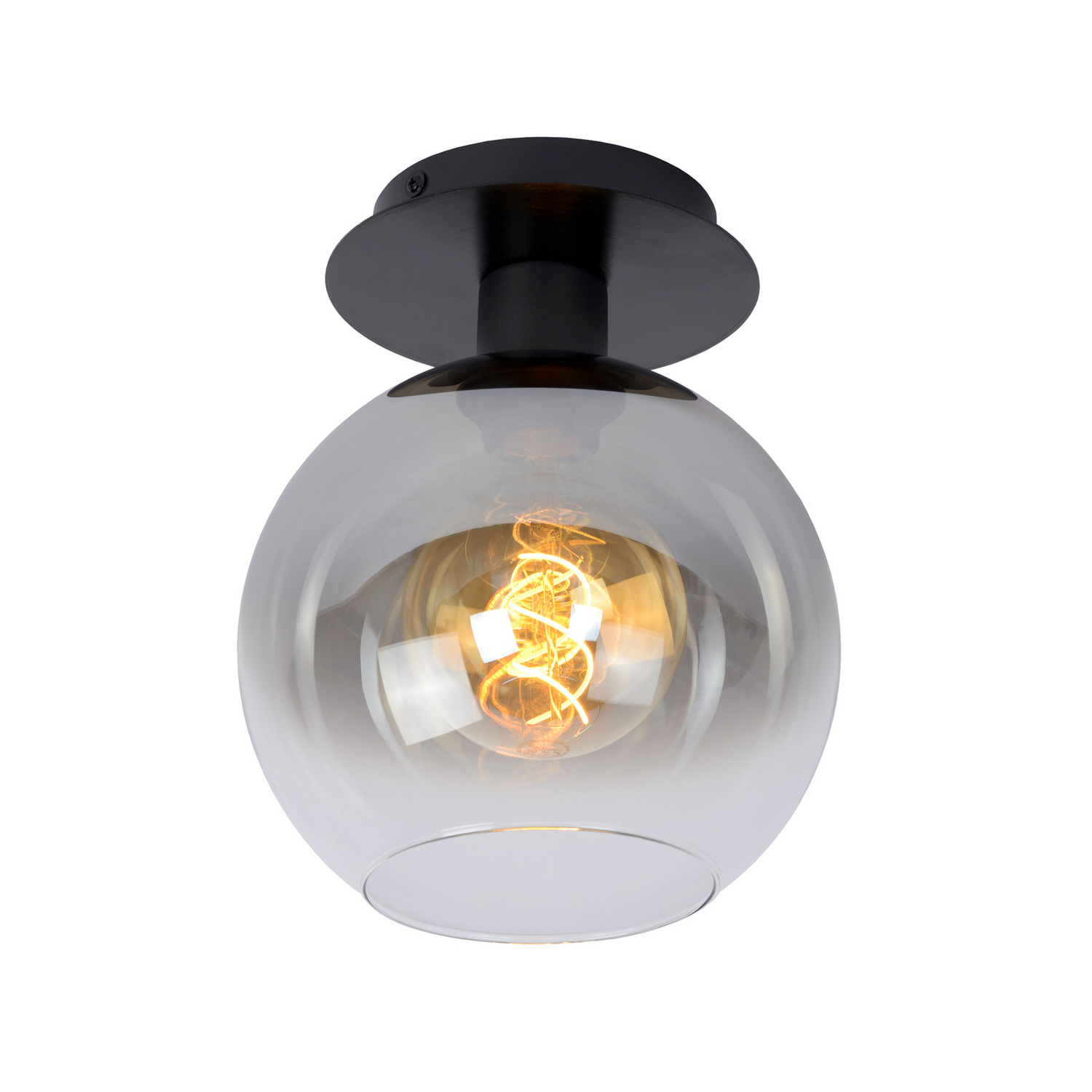 Lucide Deckenlampe Marius Glasschirm Schwarz 1 Flammig Deckenleuchte Lampe Spot B-Ware - 5411212740984