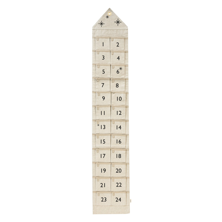 Ferm Living Adventskalender Stoff Haus Kalender Schmal Sand 150cm Textil B-Ware