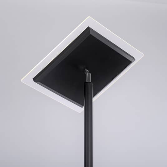 Lampadaire LED Leuchten Direkt Hans, lampe de lecture carrée, noir