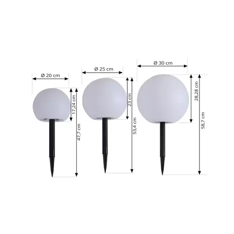 B-Ware Lindby Solarlampen Gartenleuchten Led Kugeln Erdspieß Set Weiß Lago562 - 4018065