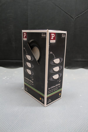 B-Ware Paulmann Einbaustrahler Nova Coin LED Spot 3er Set schwarz warmweiß 2700K