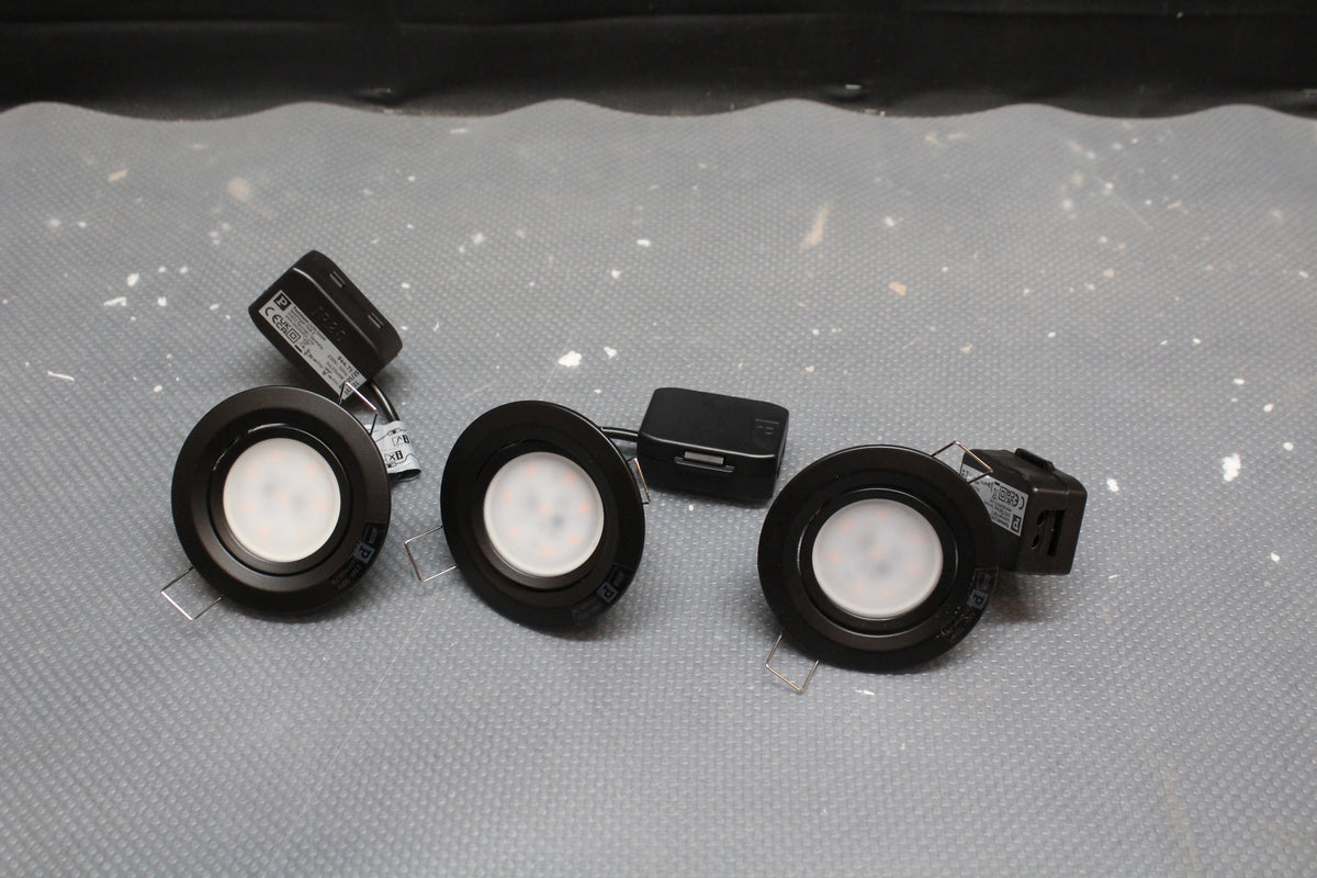 Paulmann Einbaustrahler Nova Coin LED Spot 3er Set schwarz warmweiß 2700K - 4000870944714