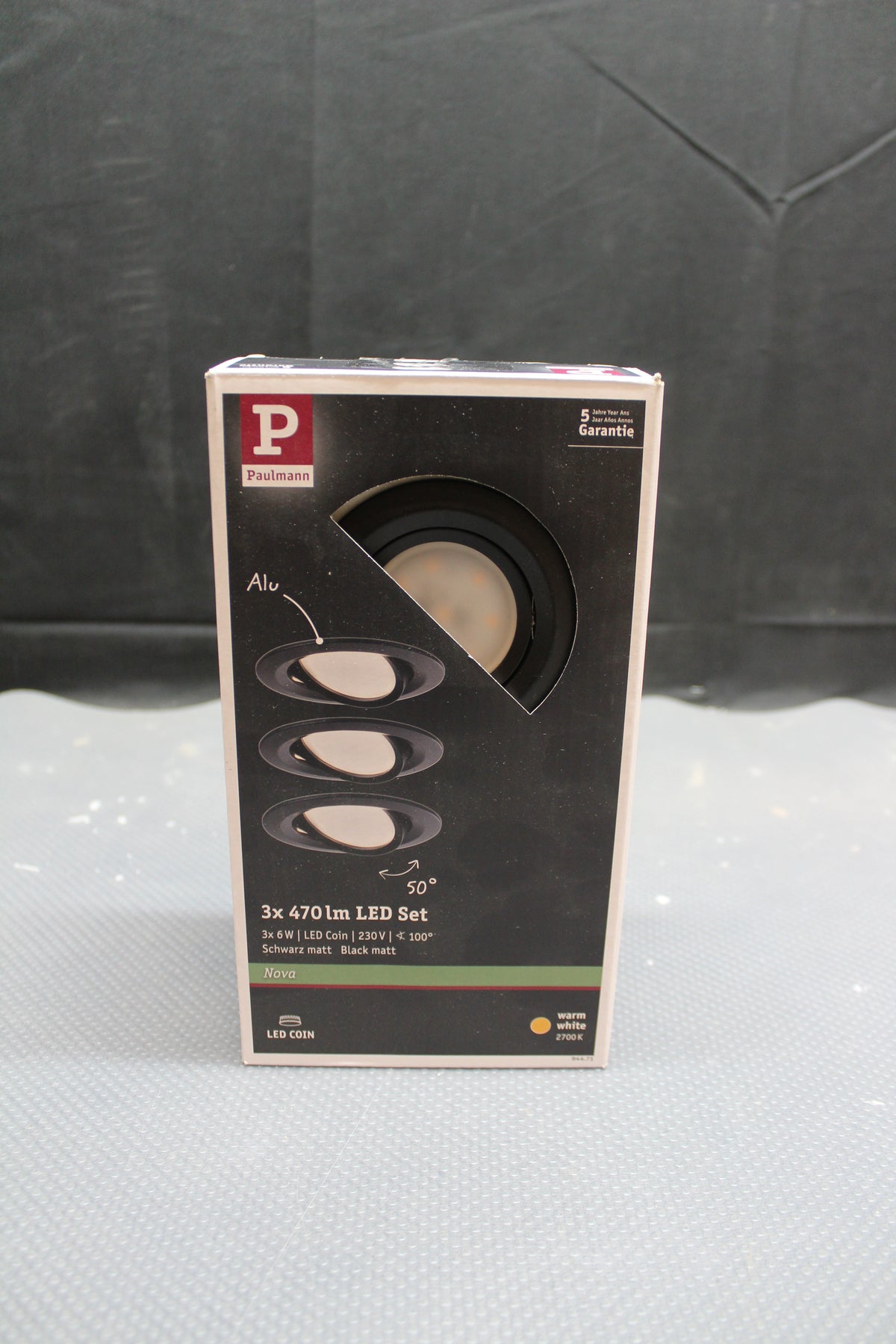 Paulmann Einbaustrahler Nova Coin LED Spot 3er Set schwarz warmweiß 2700K - 4000870944714
