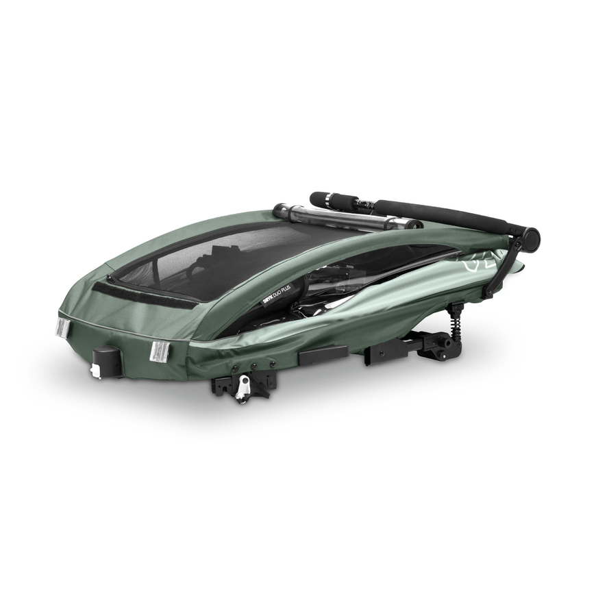 B-Ware Hauck Dryk Duo Plus Dark Green Kinderwagen Fahrradanhänger Anhänger Buggy