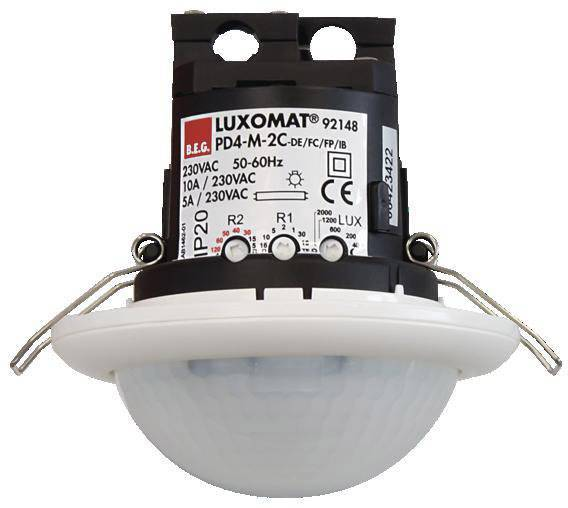 B.E.G. Brück 92148 Unterputz Präsenzmelder Bewegungsmelder 360° Relais Weiß Ip20 B-Ware