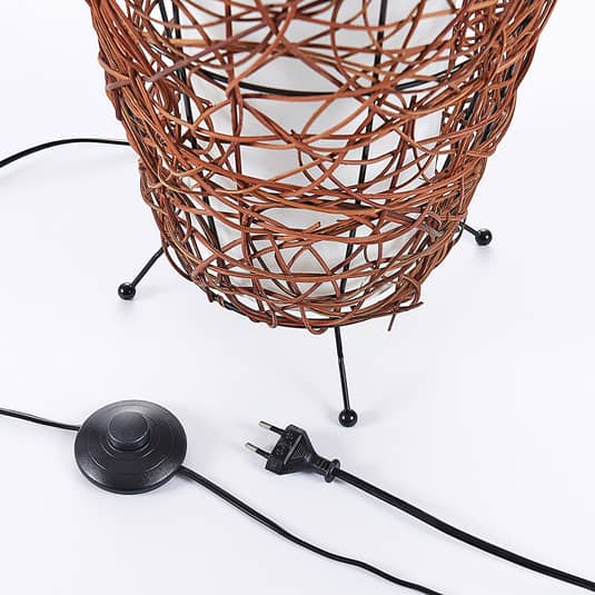 B-Ware Lindby Nias Stehleuchte Stehlampe Standleuchte Lampe Leuchte Rattan Braun Weiß