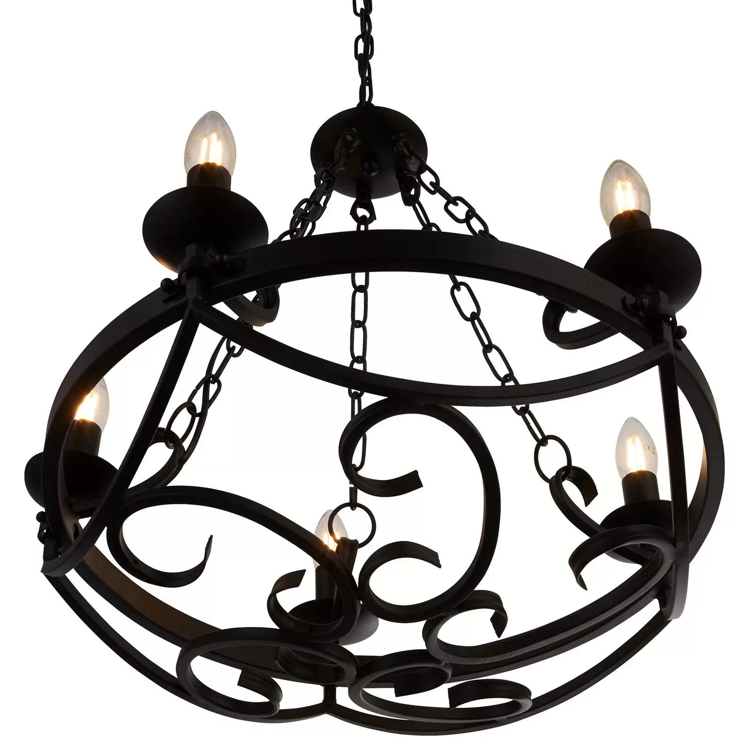 B-Ware Searchlight Kronleuchter Cartwheel Iii Fünfflammig ø 54 Cm Deckenleuchte Lampe