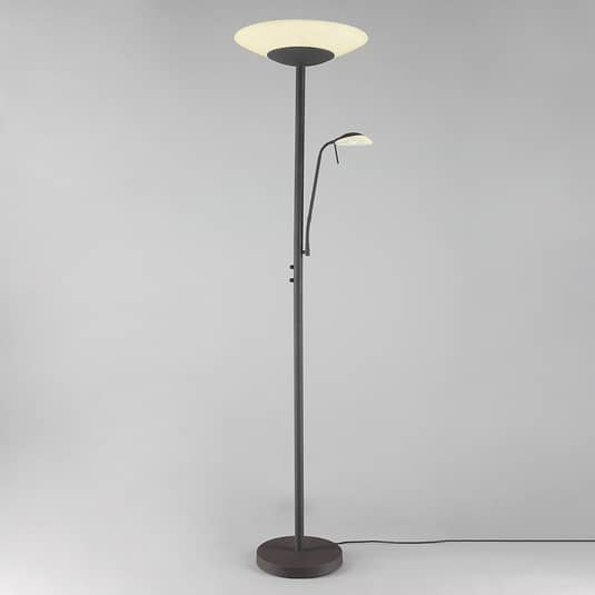 Lampe de plafond LED Lindby, lampadaire, lampe de lecture, noir antique 130 