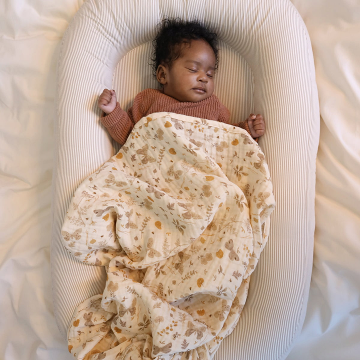 Cam Cam Copenhagen Babybett Bettchen Baby Bett Hellbraun Streifen Bio Baumwolle B-Ware