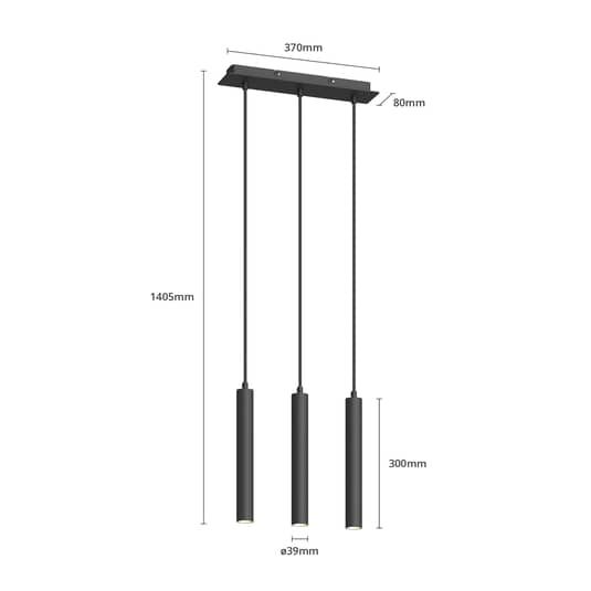 Arcchio Franka Led Pendelleuchte Hängeleuchte Hängeleuchte Deckenlampe Schwarz 3 B-Ware