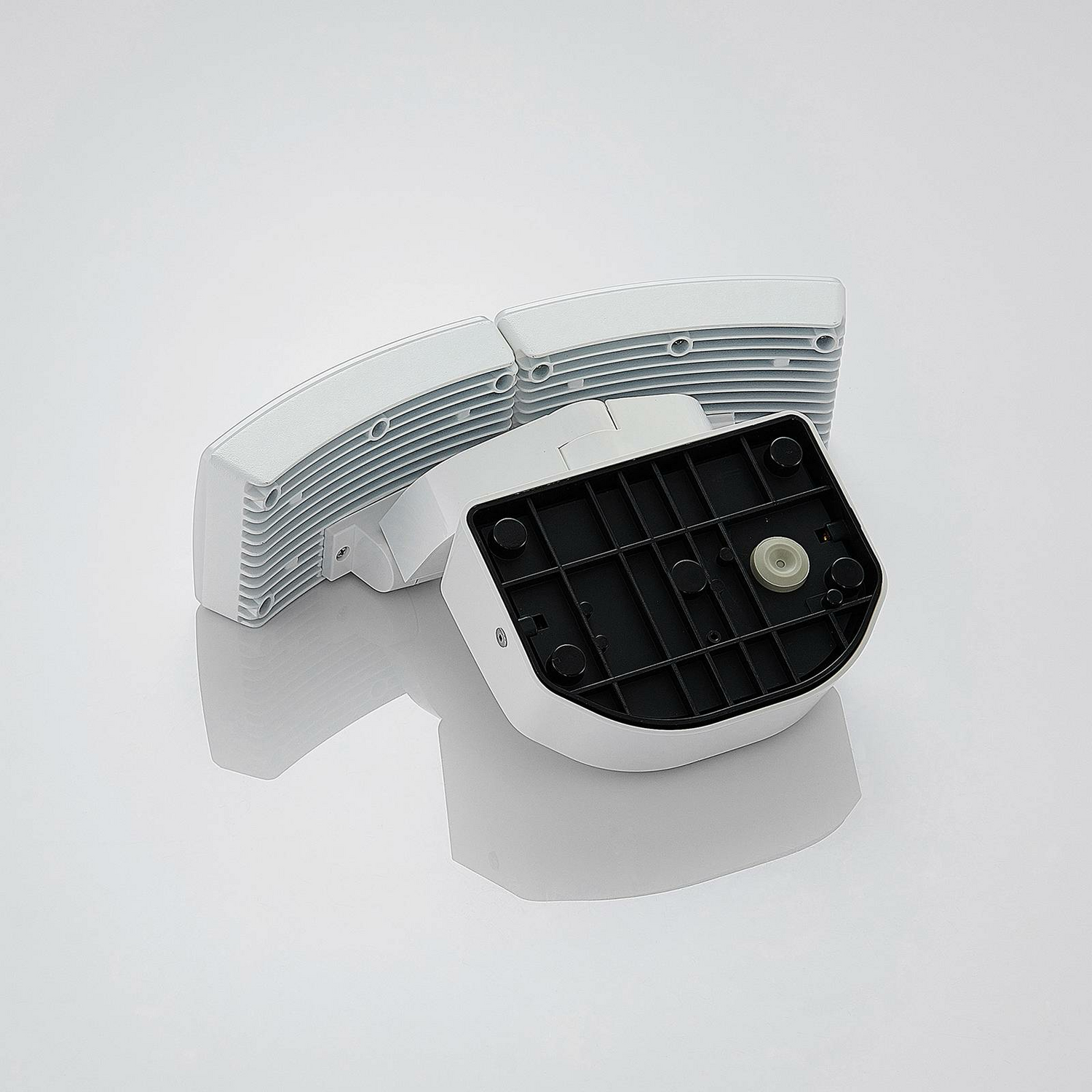 Applique murale extérieure LED Lindby Nikias, lampe extérieure avec détecteur de mouvement, 2 lumières blanches