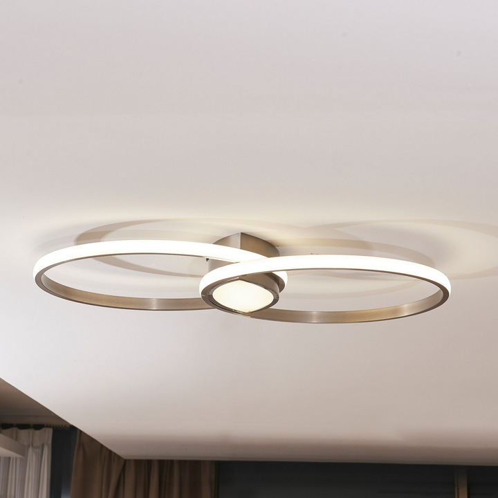 Lindby Valerna LED-Deckenlampe Hängeleuchte Lampe Leuchte 31W stepdim nickel