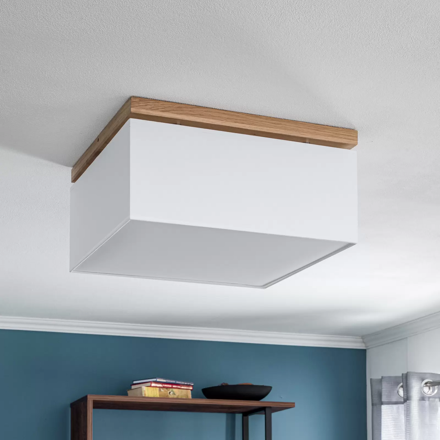 Euluna Deckenleuchte Canvas Deckenlampe Wohnzimmerlampe Lampe Leuchte Weiß 45x45 B-Ware - 5907642768402